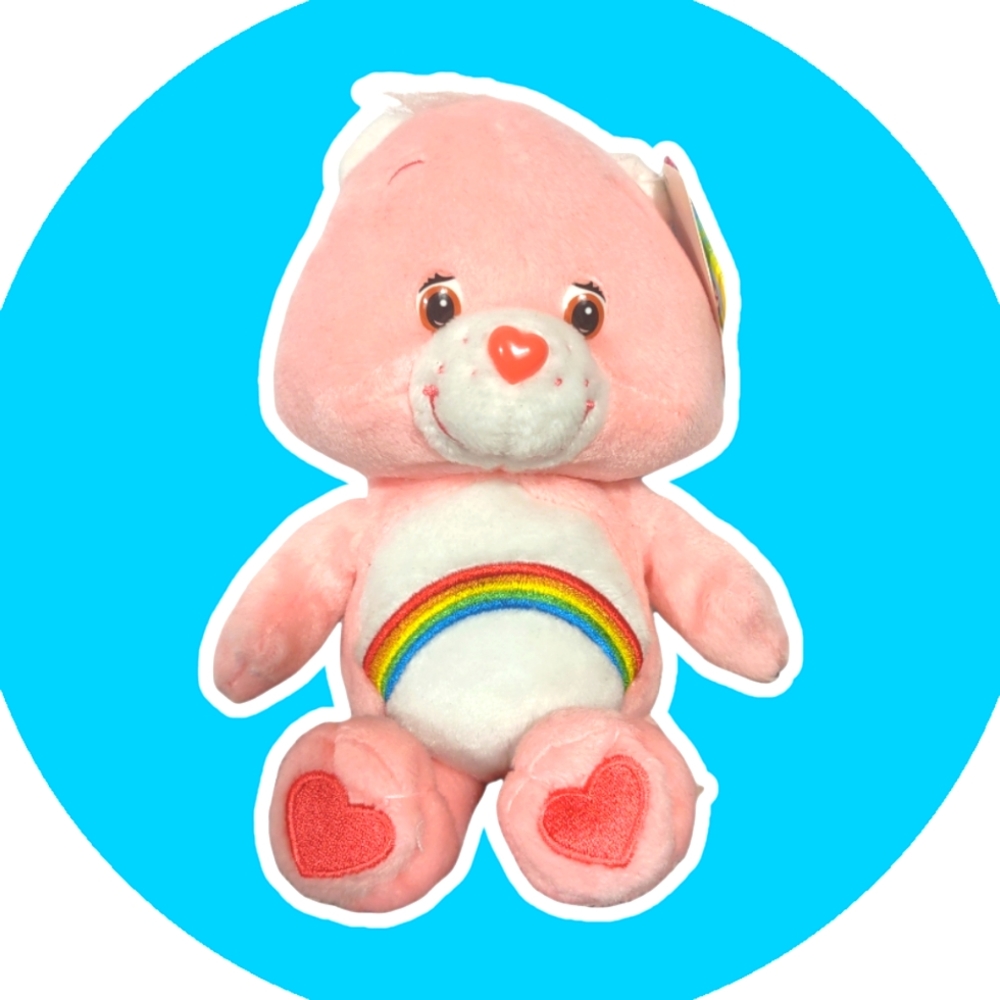 β’Care Bears Cheer Bear pink rainbow 8.5" Plush Plushie Fairy Core Stuff animals - Picture 1 of 16